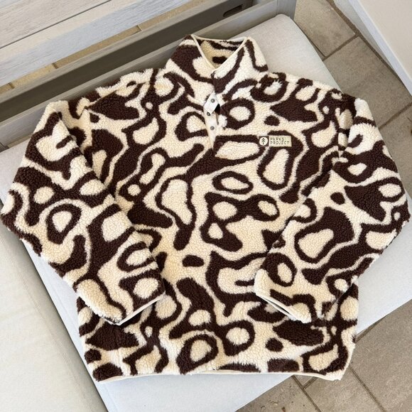 New Parks Project Urban Outfitters Geysers Trail Fleece Pullover Jacket Brown M - Picture 1 of 8